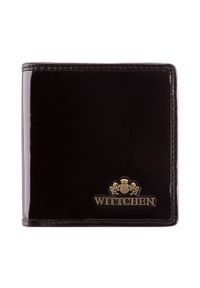 Wittchen - Damski portfel ze skóry lakierowany mały czarny. Kolor: czarny. Materiał: lakier, skóra