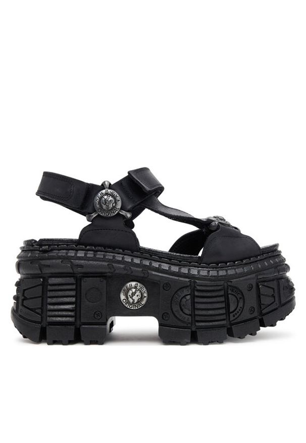 NEW ROCK Sandały M-BIOS130-C7 Czarny. Kolor: czarny. Materiał: skóra. Styl: rockowy