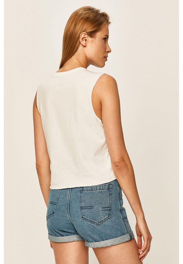 Vans - Top. Okazja: na co dzień. Kolor: biały. Wzór: aplikacja. Styl: casual
