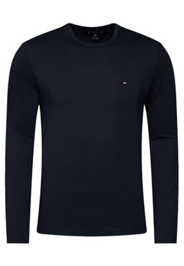 TOMMY HILFIGER - Tommy Hilfiger Longsleeve Logo MW0MW09096 Granatowy Regular Fit. Kolor: niebieski. Materiał: bawełna. Długość rękawa: długi rękaw