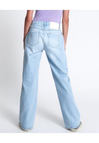ONETEASPOON - Spodnie jeansowe z szeroką nogawką. Kolor: niebieski. Wzór: aplikacja