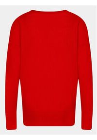 Sisley Sweter 1044M103K Czerwony Boxy Fit. Kolor: czerwony. Materiał: wełna #3