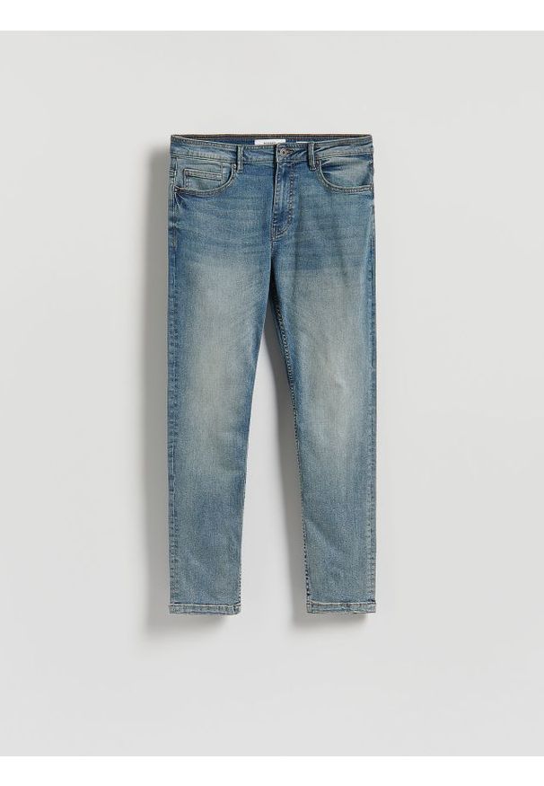 Reserved - Jeansy slim z efektem sprania - indigo jeans