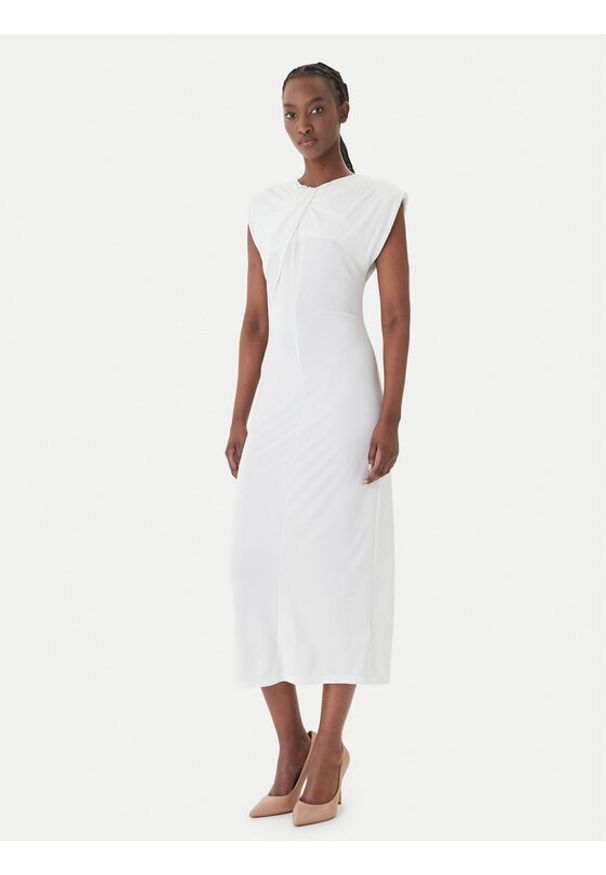 Fracomina Sukienka koktajlowa FS26SD2008W62601 Biały Slim Fit. Kolor: biały. Materiał: syntetyk. Styl: wizytowy