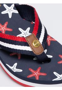 Big-Star - Japonki damskie na podwyższonej podeszwie z kolorowym nadrukiem granatowe RR274A127 403. Kolor: niebieski. Wzór: nadruk, kolorowy. Sezon: lato. Styl: wakacyjny #6