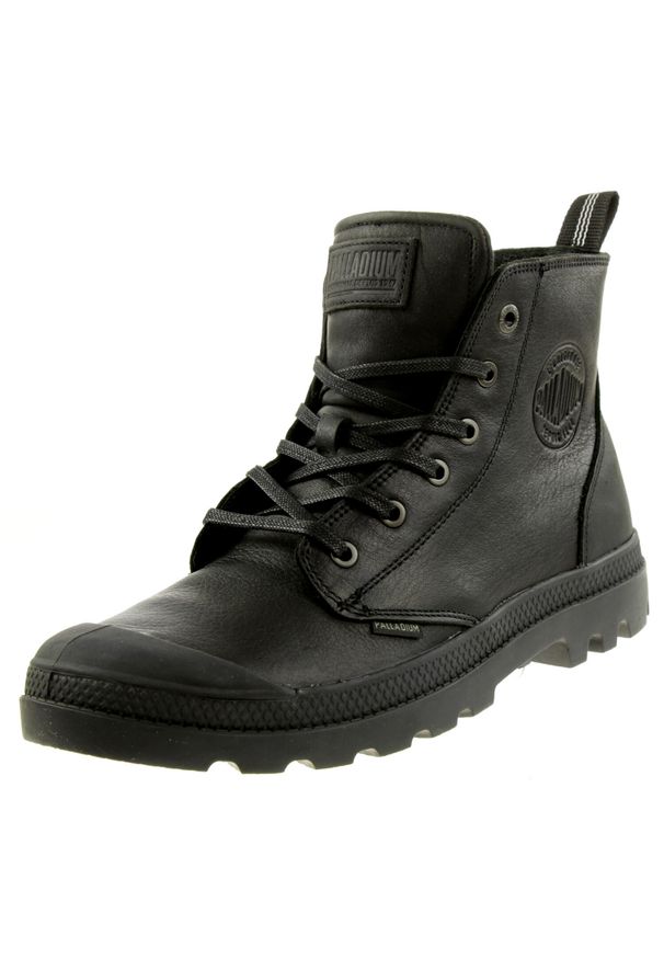 Buty do chodzenia męskie Palladium Pampa Zip Lth. Wysokość cholewki: za kostkę. Zapięcie: sznurówki. Kolor: czarny. Materiał: syntetyk, materiał. Szerokość cholewki: normalna. Sport: turystyka piesza