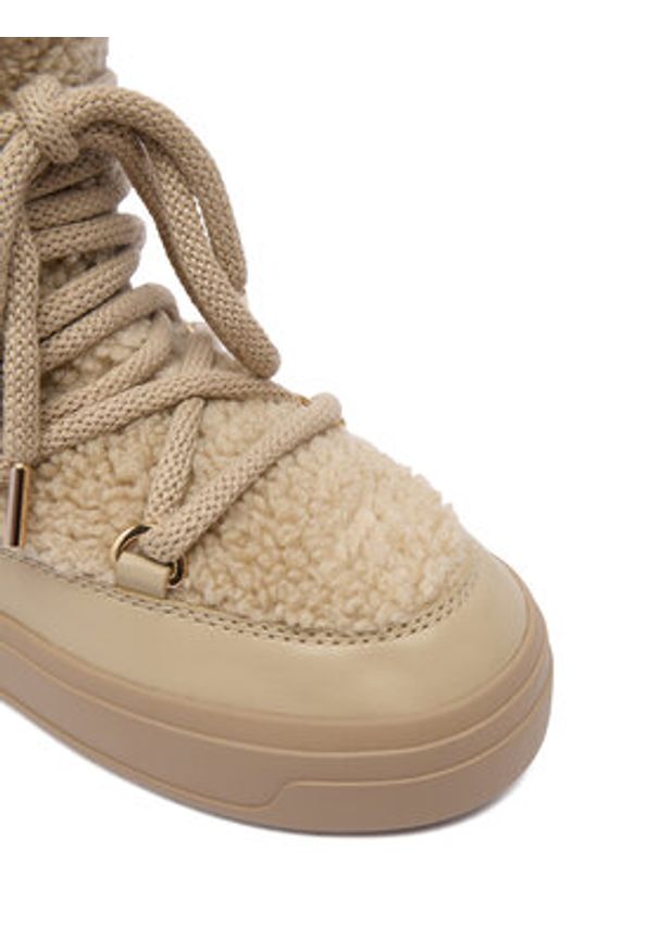 TOMMY HILFIGER - Tommy Hilfiger Śniegowce Faux Shearling Snowboot FW0FW08788 Écru. Kolor: kremowy. Materiał: materiał