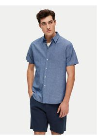 Selected Homme Koszula New Linen 16079053 Niebieski Regular Fit. Kolor: niebieski. Materiał: bawełna