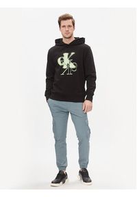 Calvin Klein Jeans Bluza Mirrored Ck Logo Hoodie J30J324630 Czarny Regular Fit. Kolor: czarny. Materiał: bawełna #3