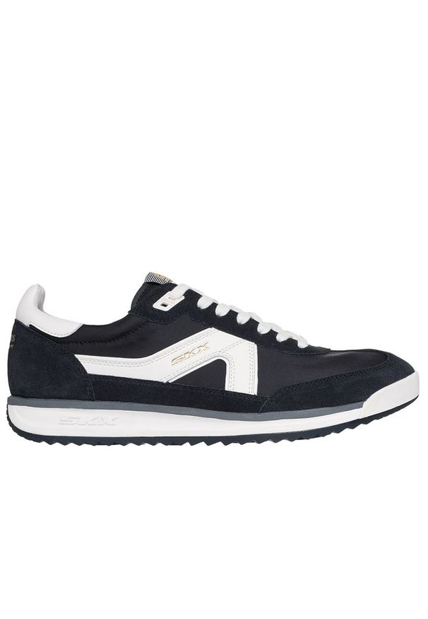 skechers - Buty męskie Skechers SKX 92 - Spective 254220BKW - czarne. Okazja: na co dzień. Zapięcie: sznurówki. Kolor: czarny. Materiał: materiał, syntetyk, tkanina, zamsz. Szerokość cholewki: normalna. Wzór: aplikacja. Model: Skechers Sport