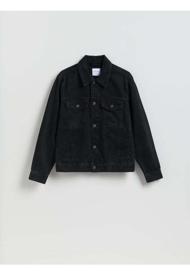 Reserved - Jeansowa kurtka - czarny. Kolor: czarny. Materiał: jeans
