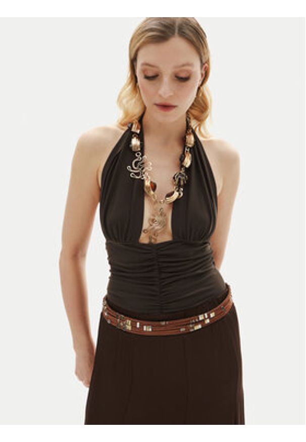 NORMA KAMALI Body Mio KK424XPLG74823 Brązowy Slim Fit. Kolor: brązowy. Materiał: syntetyk