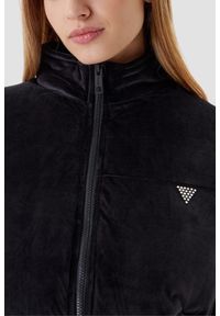 Guess - GUESS Сzarna zamszowa kurtka damska Couture Puffer. Kolor: czarny. Materiał: zamsz #3