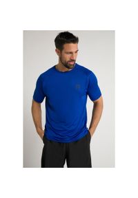 JAY-PI - Męska Koszulka funkcyjna FLEXNAMIC® fitness rękaw 1/2 QuickDry. Kolekcja: plus size. Kolor: niebieski. Materiał: elastan, poliester, materiał. Sport: fitness