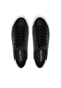 Calvin Klein Sneakersy Vulcanized Lace Up Lth HW0HW02037 Czarny. Kolor: czarny. Materiał: skóra