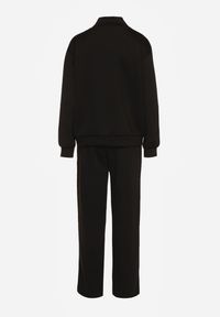 Renee - Czarny Komplet Dresowy z Bawełny Zasuwana Bluza i Spodnie Teviora. Kolor: czarny. Materiał: bawełna, dresówka #6