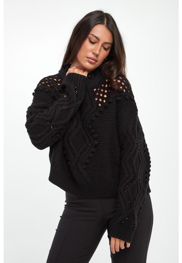 Liu Jo - Sweter damski z wełną LIU JO. Materiał: wełna