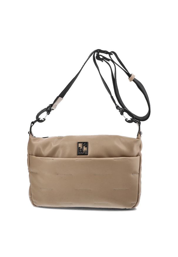 Beżowa Torebka Damska Na Ramię Pepe Moll. Kolor: beżowy. Wzór: aplikacja. Materiał: skórzane. Styl: elegancki, casual, klasyczny. Rodzaj torebki: na ramię