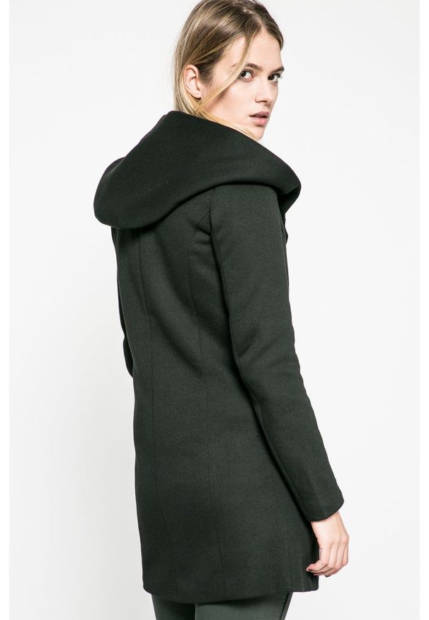 only - Only - Płaszcz. Okazja: na co dzień. Kolor: czarny. Styl: casual