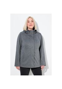 ULLA POPKEN - Damskie Kurtka softshell HYPRAR wodoodporna kaptur. Kolekcja: plus size. Kolor: szary. Materiał: poliester, materiał. Sport: turystyka piesza #1