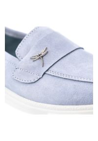 Półbuty damskie Vinceza, cholewka ze skóry naturalnej zamszowej wsuwany fason z ozdobnym elementem, niebieskie, 93218. Kolor: niebieski. Materiał: skóra, zamsz. Szerokość cholewki: normalna. Wzór: aplikacja. Styl: elegancki, klasyczny #4