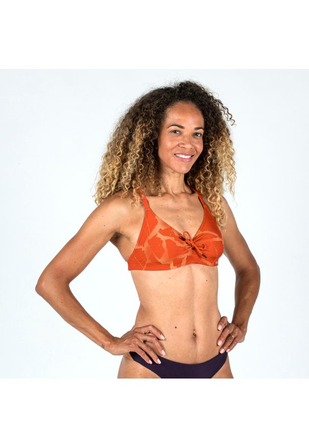 NABAIJI - Góra stroju pływackiego damska Nabaiji Jana Ice. Kolor: wielokolorowy, pomarańczowy, brązowy. Materiał: poliester, materiał