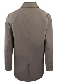 Krótki, Męski Płaszcz Przejściowy z Wysokim Kołnierzem - Brave Soul - Taupe. Kolor: wielokolorowy, beżowy, brązowy. Materiał: poliester. Długość: krótkie. Sezon: wiosna, jesień #5