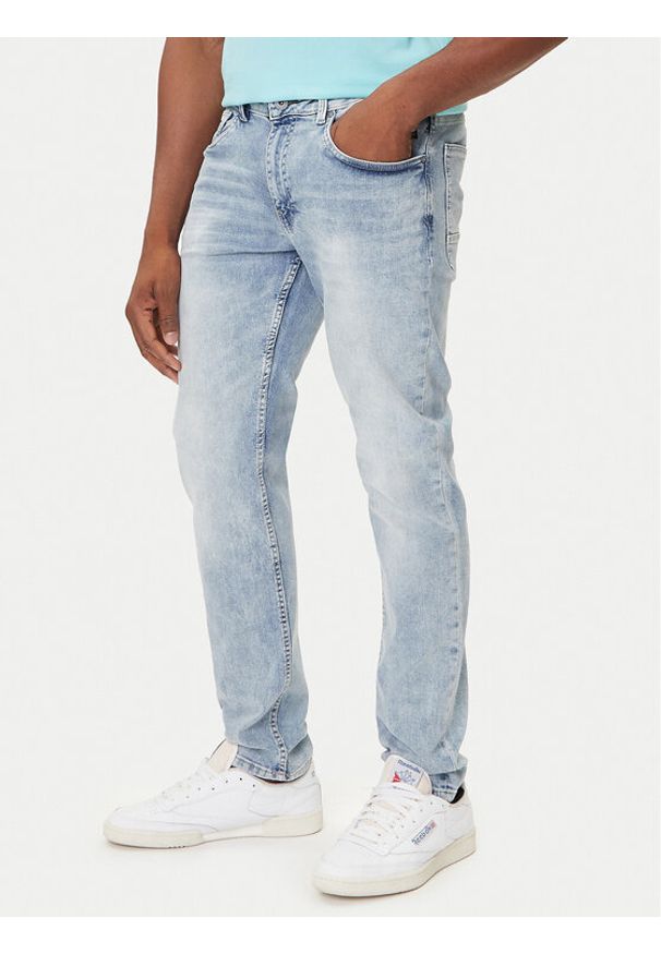 Petrol Industries Szorty jeansowe Seaham Niebieski Slim Fit. Kolor: niebieski. Materiał: bawełna