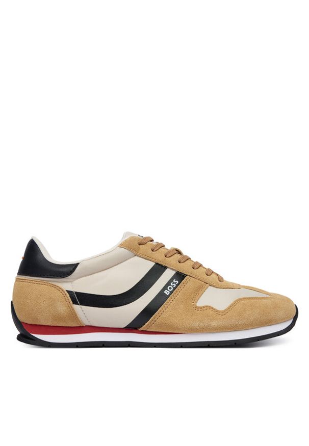 BOSS Sneakersy Levon 50562619 Beżowy. Kolor: beżowy. Materiał: skóra