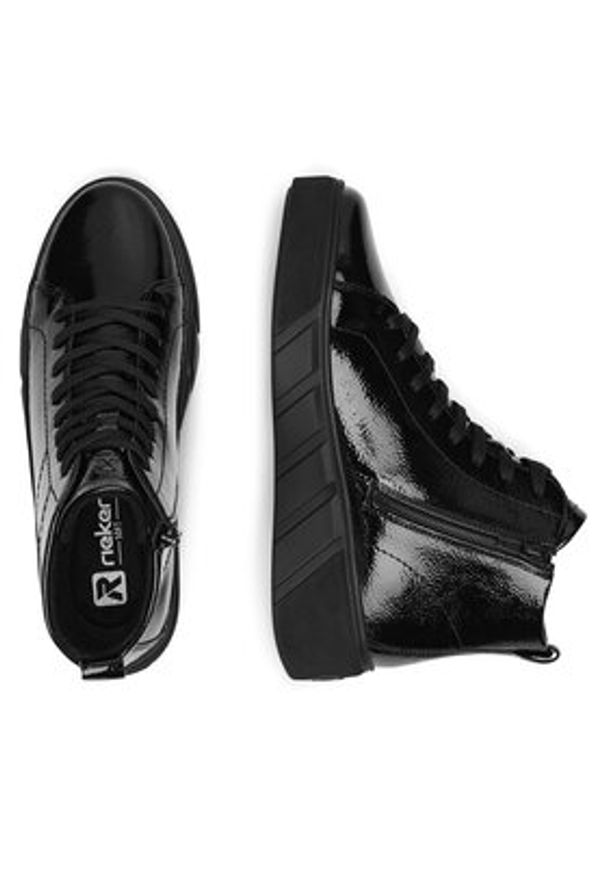 Rieker Revolution Lifestyle Botki W0561-01 Czarny. Kolor: czarny. Materiał: skóra, lakier