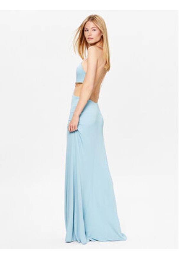 Elisabetta Franchi Sukienka wieczorowa AB-433-32E2-V560 Błękitny Slim Fit. Kolor: niebieski. Materiał: wiskoza. Styl: wizytowy