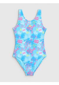 4f - 4F Kostium kąpielowy jednoczęściowy dziewczęcy - multikolor 134/140 (8-10 lat). Kolor: wielokolorowy. Materiał: włókno, elastan, materiał, syntetyk #1
