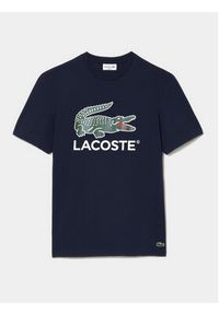 Lacoste T-Shirt TH1285 Granatowy Regular Fit. Kolor: niebieski. Materiał: bawełna #8