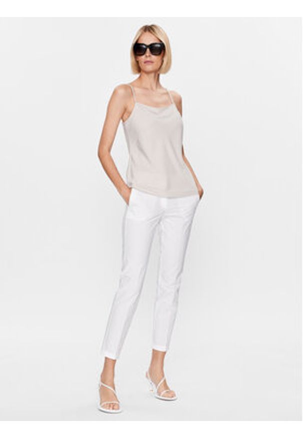 Marella Spodnie materiałowe Samuele 2331310532 Biały Slim Fit. Kolor: biały. Materiał: bawełna, materiał
