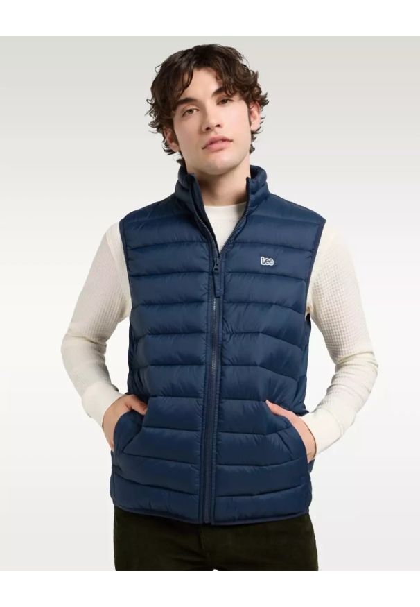 Lee - MESKA KURTKA LEE STAND COLLAR PUFFER VEST RIVET NAVY 112370536