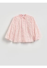 Reserved - Koszula z haftem - pastelowy róż. Kolor: różowy. Materiał: tkanina, bawełna. Wzór: haft #1