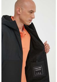 Calvin Klein kurtka męska kolor czarny przejściowa. Kolor: czarny. Materiał: polar, poliester #3