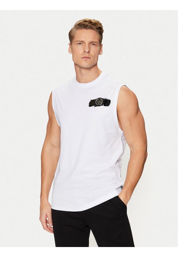 Plein Sport Tank top AADC MTK7158 SJY001N Biały Regular Fit. Kolor: biały. Materiał: bawełna. Styl: sportowy