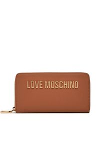 Love Moschino - LOVE MOSCHINO Duży Portfel Damski JC5611PP1IKD0201 Brązowy. Kolor: brązowy. Materiał: skóra