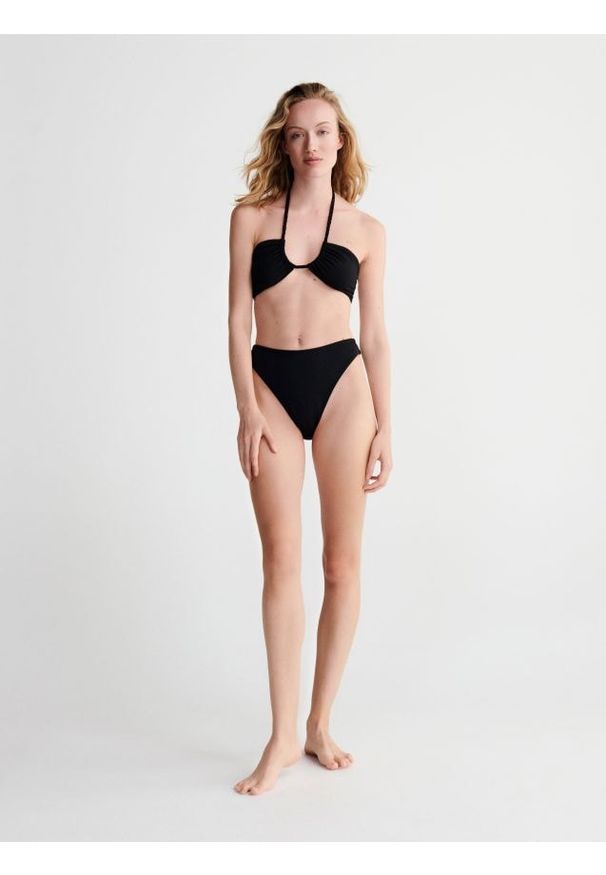 Reserved - Dół od bikini - czarny. Kolor: czarny. Materiał: materiał. Wzór: gładki