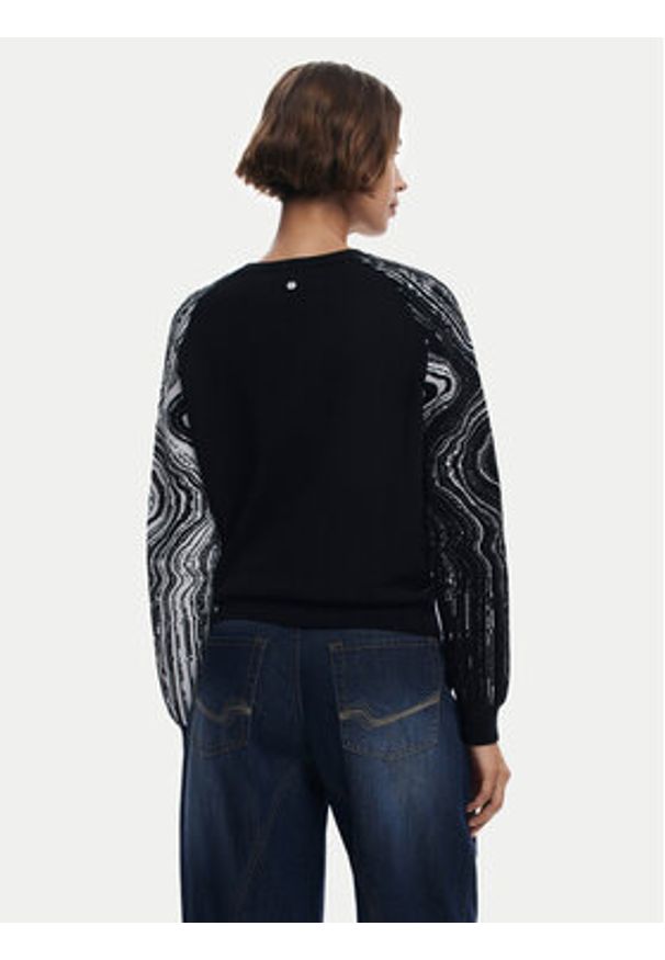 Desigual Sweter Kodiak 25WWJF28 Czarny Regular Fit. Kolor: czarny. Materiał: syntetyk