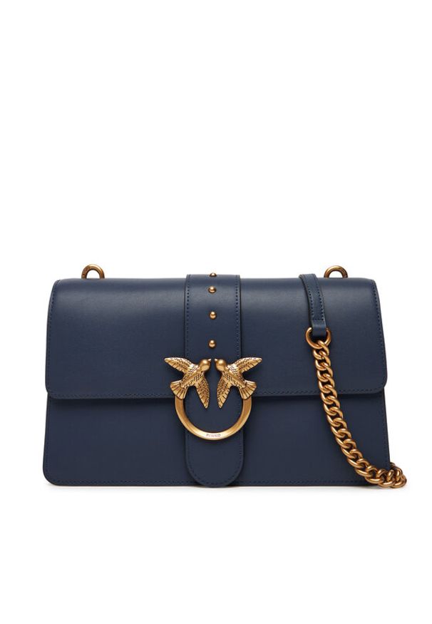 Pinko - PINKO Torebka Love One Classic ST.CL Al 25-26 PLTT 105857 A0F1 Granatowy. Kolor: niebieski. Materiał: skórzane