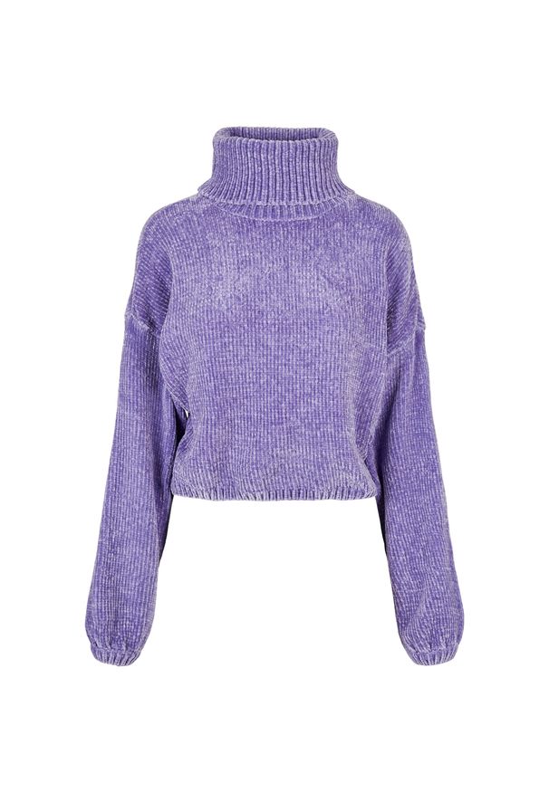 Bluza damska z golfem Urban Classics chenille. Typ kołnierza: golf. Kolor: niebieski. Sport: golf