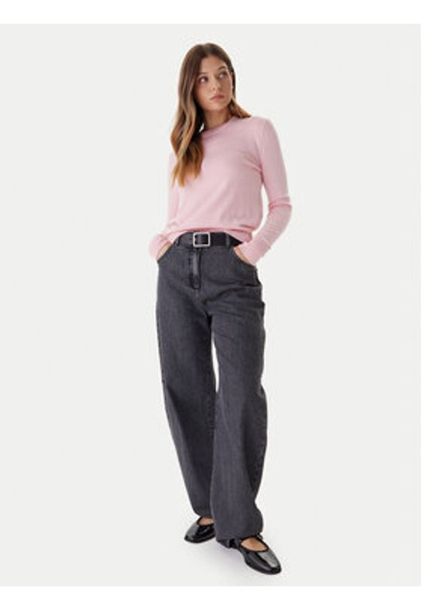 Calvin Klein Sweter LV044D370G Różowy Regular Fit. Kolor: różowy. Materiał: syntetyk