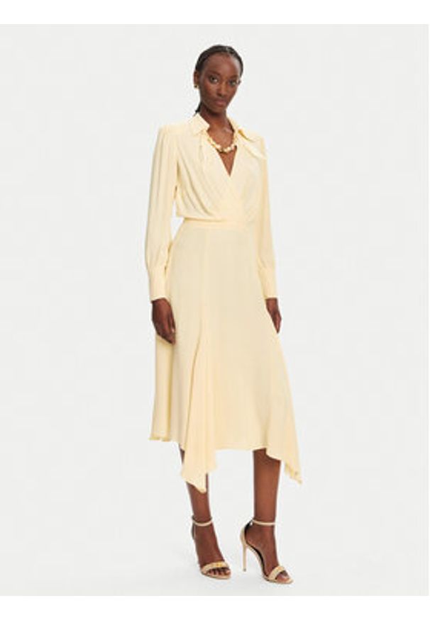 Elisabetta Franchi Sukienka koktajlowa AB86352E2 DC7 Żółty Regular Fit. Kolor: żółty. Materiał: wiskoza. Styl: wizytowy