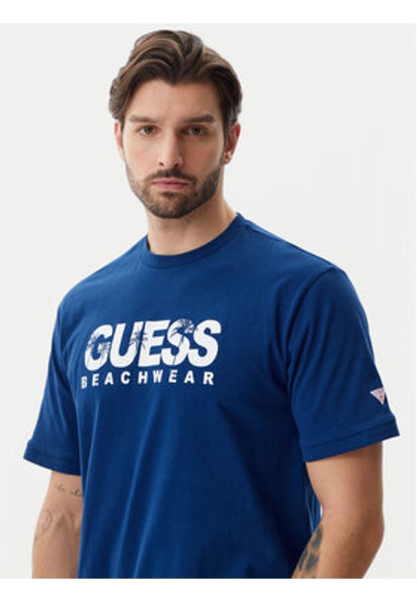 Guess T-Shirt F5GI11 I3Z14 Niebieski Oversize. Kolor: niebieski. Materiał: bawełna