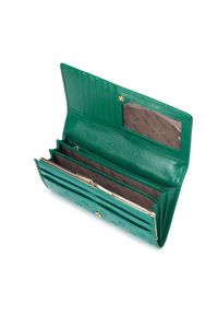 Wittchen - Damski portfel skórzany tłoczony w monogram zielony. Kolor: zielony. Materiał: skóra, lakier #3