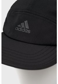 adidas Performance czapka z daszkiem kolor czarny gładka. Kolor: czarny. Materiał: tkanina, skóra, materiał. Wzór: gładki #4