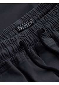 Ombre Clothing - Męskie spodnie JOGGERY z zapinanymi kieszeniami cargo - grafitowe V3. Okazja: na co dzień. Kolor: szary. Materiał: elastan, bawełna. Wzór: aplikacja. Styl: casual #6