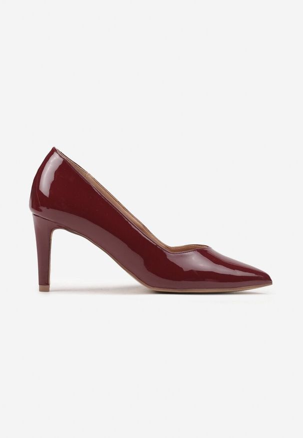 Born2be - Bordowe Czółenka na Szpilce w Eleganckim Stylu ze Skórzaną Wkładką Lerichella. Okazja: do pracy. Kolor: czerwony. Materiał: skóra. Obcas: na szpilce. Styl: elegancki